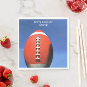 Orange  Football Birthday party paper Napkins 