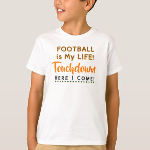 Orange Football is My Life Touchdown Number T-Shirt
