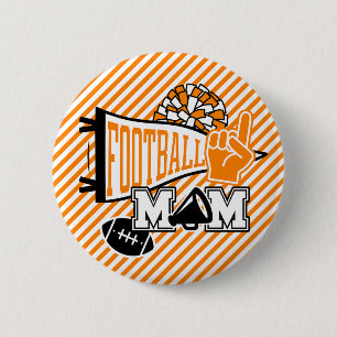 Orange Football Mum  6 Cm Round Badge