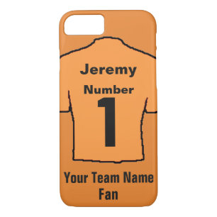 Orange Football Shirt. Customise the name and team iPhone 8/7 Case