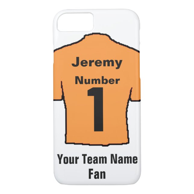 Orange Football Shirt. Customise the name and team Case-Mate iPhone Case (Back)