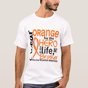Orange For Hero 2 Brother MS Multiple Sclerosis T-Shirt