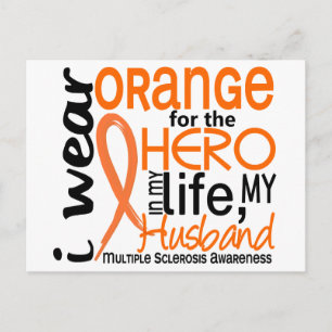 Orange For Hero 2 Husband MS Multiple Sclerosis Postcard