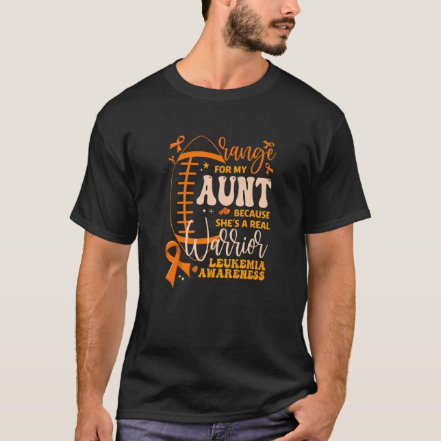 Orange For My Aunt Leukemia Awareness Football Pre T-Shirt (Front)