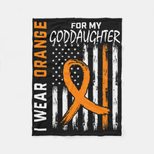 Orange For My Goddaughter Leukaemia Cancer Awarene Fleece Blanket
