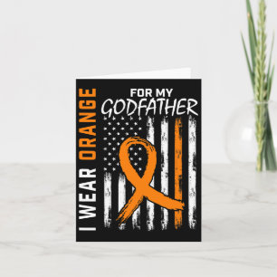 Orange For My Godfather Leukaemia Cancer Awareness Card