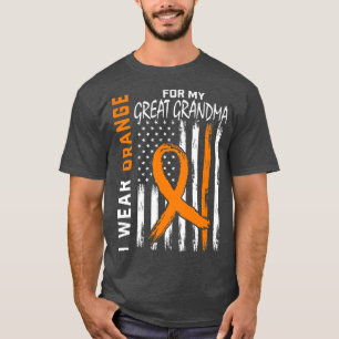 Orange For My Great Grandma Leukemia Cancer Awaren T-Shirt