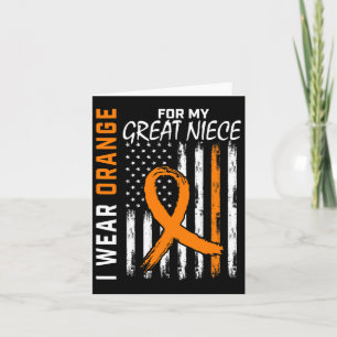 Orange For My Great Niece Leukaemia Cancer Awarene Card