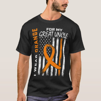 Orange For My Great Uncle Leukaemia Awareness Flag T-Shirt