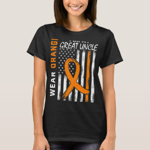 Orange For My Great Uncle Leukaemia Awareness Flag T-Shirt