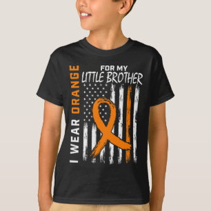 Orange For My Little Brother Leukaemia Cancer Awar T-Shirt