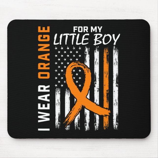 Orange For My Son Little Boy Leukaemia Cancer Awar Mouse Mat (Front)