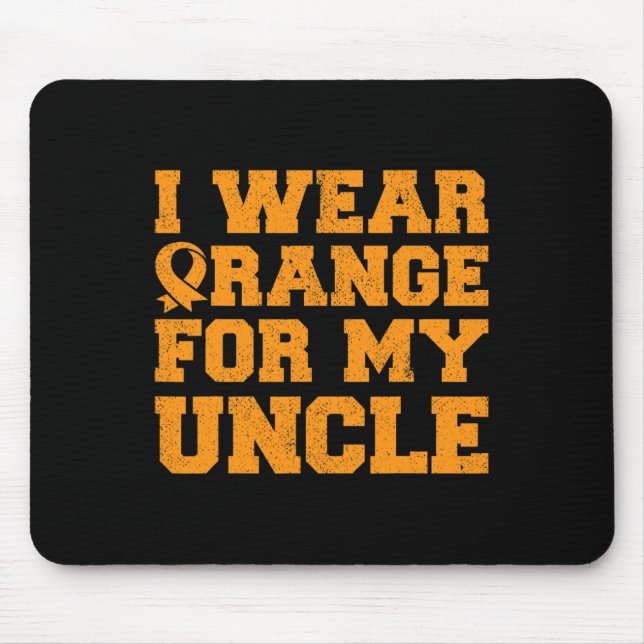 Orange For My Uncle Leukaemia Awareness Cancer Nep Mouse Mat (Front)