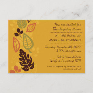 Orange Formal Leaves-3x5Thanksgiving Dinner Invite