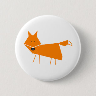 Orange Fox 6 Cm Round Badge