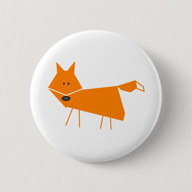 Orange Fox 6 Cm Round Badge (Front)