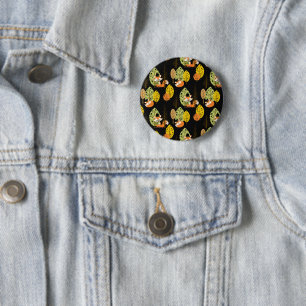Orange Fox Autumn Forest Night Hipster Nature 6 Cm Round Badge