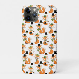 Orange Fox Autumn Trees Forest Hipster Glasses Fox iPhone 11 Pro Case