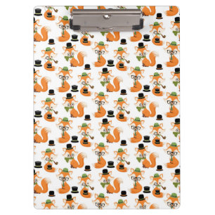 Orange Fox Autumn Trees Forest Hipster Glasses Fox Clipboard
