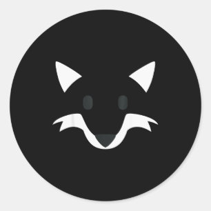 Orange Fox Face Halloween Apparel Matching Group F Classic Round Sticker