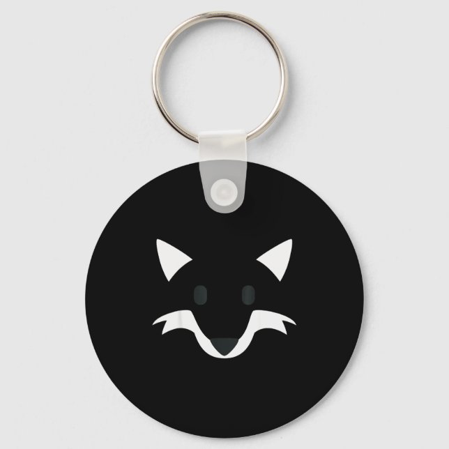Orange Fox Face Halloween Apparel Matching Group F Key Ring (Front)