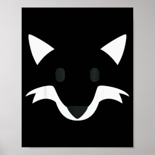 Orange Fox Face Halloween Apparel Matching Group F Poster