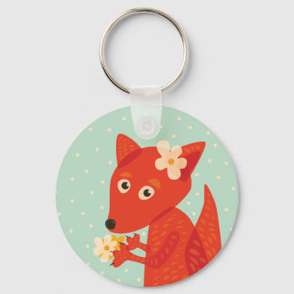 Orange Fox Kawaii Cute Kids Key Ring