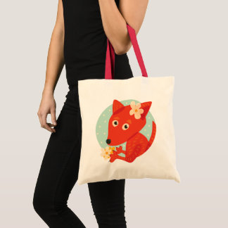 Orange Fox Kawaii Cute Kids Tote Bag
