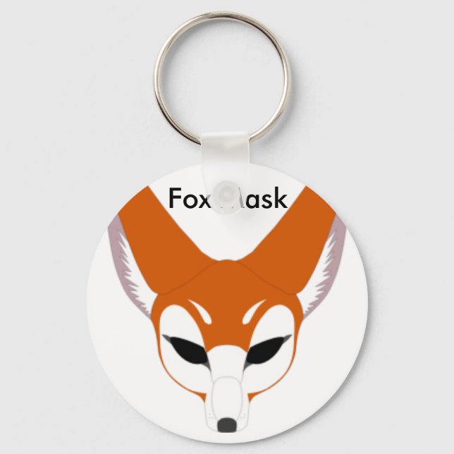 Orange Fox Mask Keychain (Front)