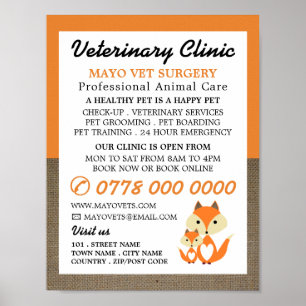 Orange Fox, Veterinarian, Veterinary Service Poster
