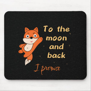 Orange fox with moon mouse mat