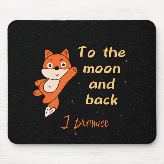 Orange fox with moon mouse mat (Front)