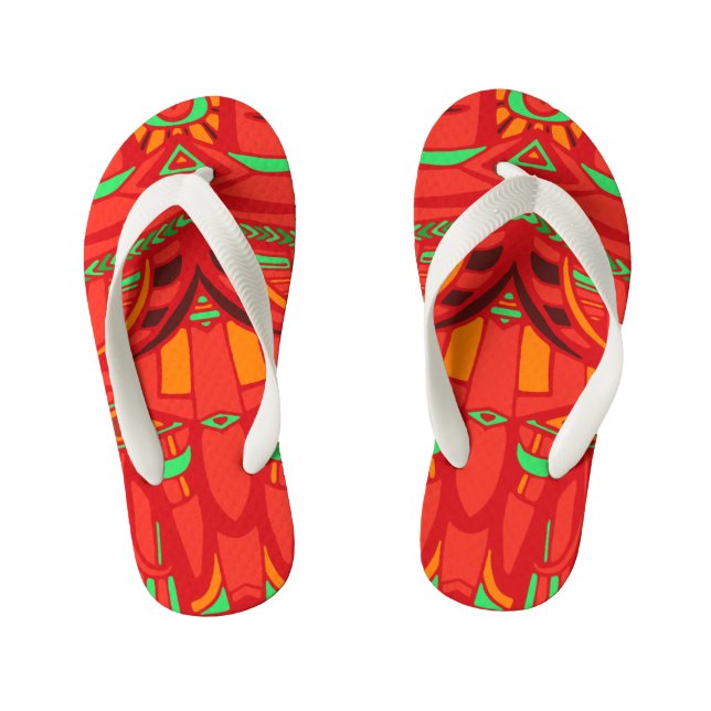 orange fractal flip flops (Footbed)