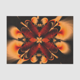 Orange Fractal Flower Tissue Paper