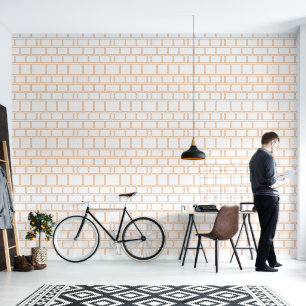 Orange Frame Gallery Geometric Horizontal Pattern Wallpaper