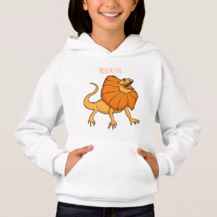 Orange frilled-neck lizard cartoon illustration