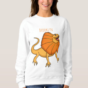 Orange frilled-neck lizard cartoon illustration sweatshirt