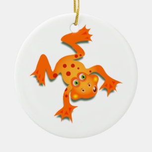 Orange Frog Ceramic Tree Decoration