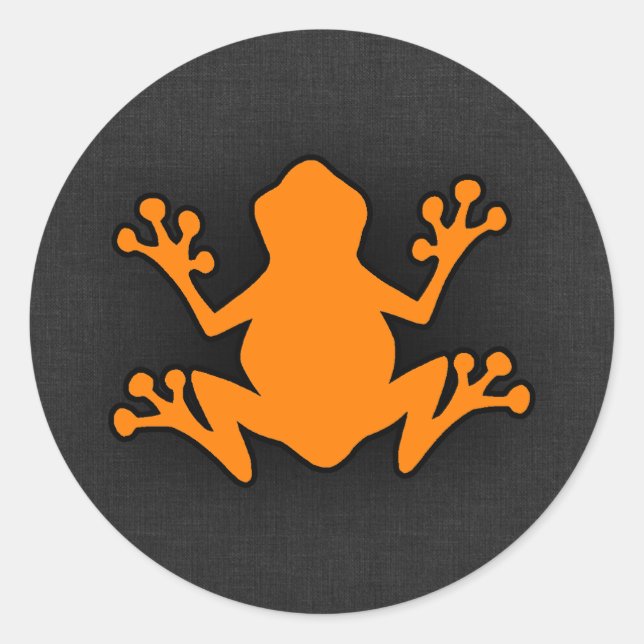 Orange Frog Classic Round Sticker (Front)