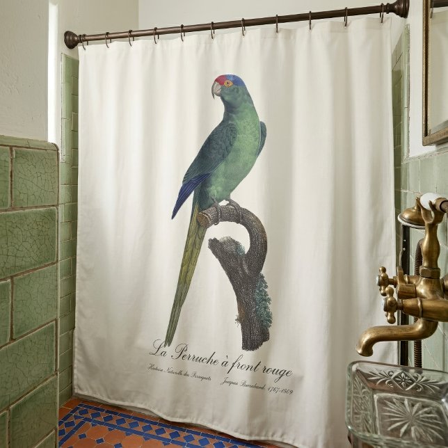 Orange-Fronted Parakeet, Eupsittula Canicularis Shower Curtain (Orange-Fronted Parakeet, Eupsittula Canicularis. Shower Curtain)