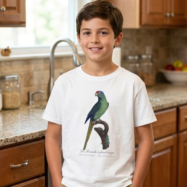 Orange-Fronted Parakeet, Eupsittula Canicularis T-Shirt (Orange-Fronted Parakeet, Eupsittula Canicularis. Boy Basic White T-Shirt)