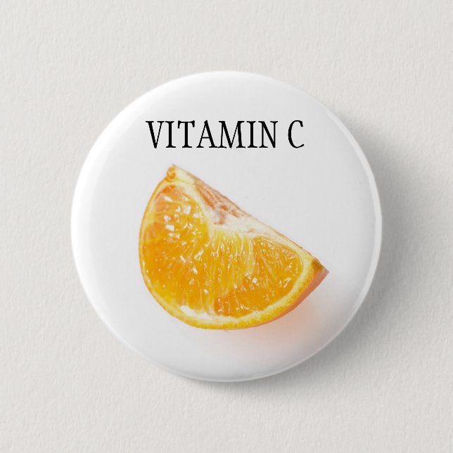 Orange fruit 6 cm round badge (Front)