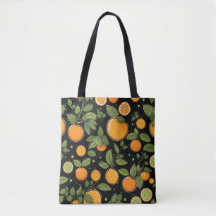 Orange Fruit And Leaves Tote Bag