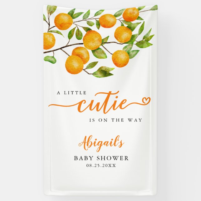 Orange Fruit Baby Shower Banner (Vertical)