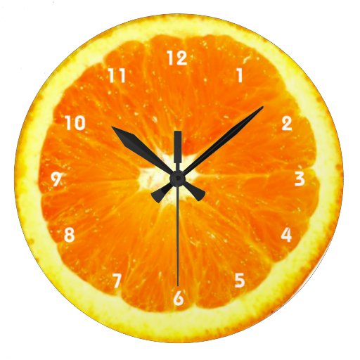 Image of Orange fruit Clock with numbers