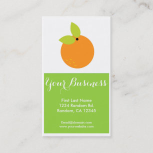 orange fruit customisable food business cards