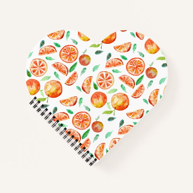 Orange Fruit Cute Watercolor Sweet Citrus Summer   Notebook (Front)