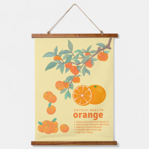 Orange Fruit Educational Healthy Eating Kitchen Hanging Tapestry