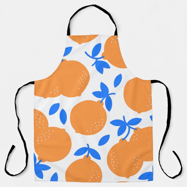 Orange Fruit: Exquisite Blue-Twigged Pattern. Apron (Front)