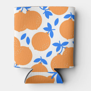 Orange Fruit: Exquisite Blue-Twigged Pattern. Can Cooler